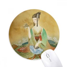 Dıythinker Beauty Çin Antik İllüstratör Baskılı Yuvarlak Kaymaz Kauçuk Mouse Pad