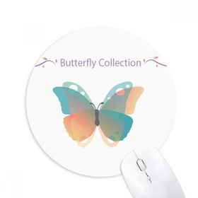 Dıythinker Bebek Pembe ve Mavi Kelebek Koleksiyonu Baskılı Yuvarlak Kaymaz Kauçuk Mouse Pad