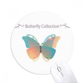 Dıythinker Bebek Pembe ve Mavi Kelebek Koleksiyonu Baskılı Yuvarlak Kaymaz Kauçuk Mouse Pad