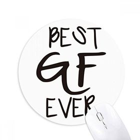 Dıythinker Best BF Ever Sevgililer Günü Aşk Baskılı Yuvarlak Kaymaz Kauçuk Mouse Pad