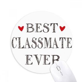 Dıythinker Best Classmate Ever Arkadaşlık Baskılı Yuvarlak Kaymaz Kauçuk Mouse Pad