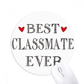 Dıythinker Best Classmate Ever Arkadaşlık Baskılı Yuvarlak Kaymaz Kauçuk Mouse Pad