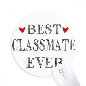 Dıythinker Best Classmate Ever Arkadaşlık Baskılı Yuvarlak Kaymaz Kauçuk Mouse Pad