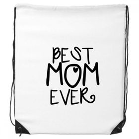 Dıythinker Best Mom Ever Kelime Sözleri Aile Anneler Günü Büzme İpli Sırt Çantası