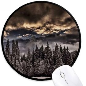 Dıythinker Beyaz Çamı Gökyüzü Koyu Gökyüzü Yuvarlak Kaymaz Mouse Pad