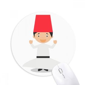 Dıythinker Beyaz Dönen Dervishe Çizgi Film Baskılı Yuvarlak Kaymaz Kauçuk Mouse Pad