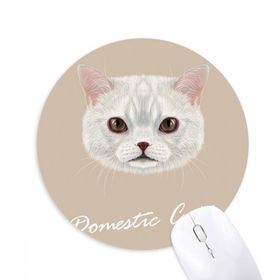 Dıythinker Beyaz Ev Kedi Evcil Hayvan Baskılı Yuvarlak Kaymaz Kauçuk Mouse Pad