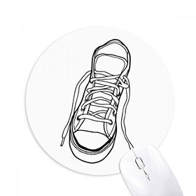 Dıythinker Beyaz Kanvas Ayakkabı Boyalı Baskılı Yuvarlak Kaymaz Kauçuk Mouse Pad