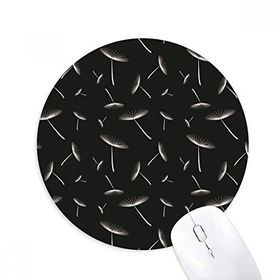 Dıythinker Beyaz Karahindiba Çiçekleri Bitkiler Baskılı Yuvarlak Kaymaz Kauçuk Mouse Pad