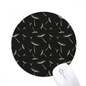 Dıythinker Beyaz Karahindiba Çiçekleri Bitkiler Baskılı Yuvarlak Kaymaz Kauçuk Mouse Pad