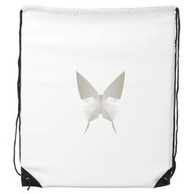 Dıythinker Beyaz Kelebek Origami Soyut Desen İpli Sırt Çantası
