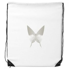 Dıythinker Beyaz Kelebek Origami Soyut Desen İpli Sırt Çantası