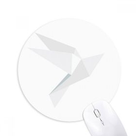 Dıythinker Beyaz Origami Soyut Güvercin Desenli Baskılı Yuvarlak Kaymaz Kauçuk Mouse Pad