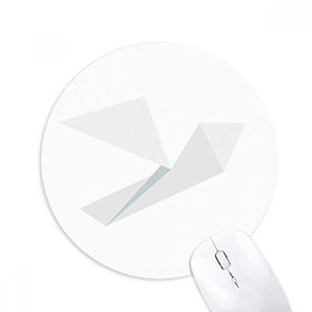 Dıythinker Beyaz Origami Soyut Güvercin Desenli Baskılı Yuvarlak Kaymaz Kauçuk Mouse Pad