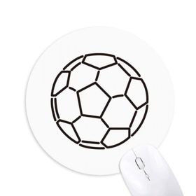 Dıythinker Beyaz Siyah Futbol Futbol Spor Baskılı Yuvarlak Kaymaz Kauçuk Mouse Pad