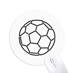 Dıythinker Beyaz Siyah Futbol Futbol Spor Baskılı Yuvarlak Kaymaz Kauçuk Mouse Pad