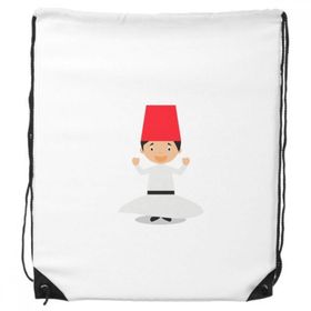 Dıythinker Beyaz Whirling Dervishe Çizgi Film Sırt Çantası