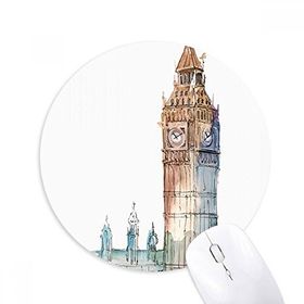 Dıythinker Big Ben In Britanya'da Baskılı Yuvarlak Kaymaz Kauçuk Mouse Pad