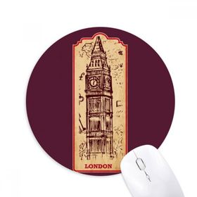 Dıythinker Big Ben İngiltere Simgesi Bayrak İşareti Desenli Baskılı Yuvarlak Kaymaz Kauçuk Mouse Pad