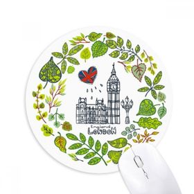 Dıythinker Big Ben Londra İngiltere İllüstrasyon Baskılı Yuvarlak Kaymaz Kauçuk Mouse Pad