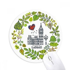 Dıythinker Big Ben Londra İngiltere İllüstrasyon Baskılı Yuvarlak Kaymaz Kauçuk Mouse Pad