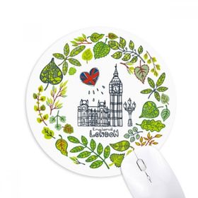 Dıythinker Big Ben Londra İngiltere İllüstrasyon Baskılı Yuvarlak Kaymaz Kauçuk Mouse Pad