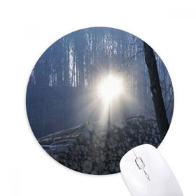 Dıythinker Bilim Doğa Koyu Orman Manzarası Baskılı Yuvarlak Kaymaz Kauçuk Mouse Pad