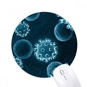 Dıythinker Bilim Mavi Hücre Desenli Yaratıcı Baskılı Yuvarlak Kaymaz Kauçuk Mouse Pad