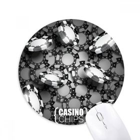 Dıythinker Birçok Chips Casino İllüstrasyon Desen Baskılı Yuvarlak Kaymaz Kauçuk Mouse Pad