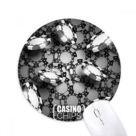 Dıythinker Birçok Chips Casino İllüstrasyon Desen Baskılı Yuvarlak Kaymaz Kauçuk Mouse Pad