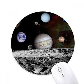 Dıythinker Birçok Gezegenler Koyu Evren Baskılı Yuvarlak Kaymaz Kauçuk Mouse Pad