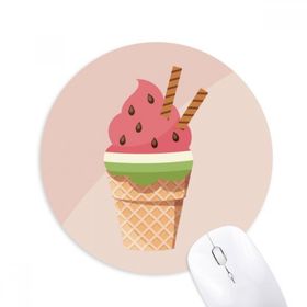 Dıythinker Biscuits Karpuz Konileri Dondurma Baskılı Yuvarlak Kaymaz Kauçuk Mouse Pad