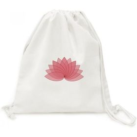 Dıythinker Bitki Çiçek Lotus Çiçek İllüstrasyon Kanvas İpli Sırt Çantası