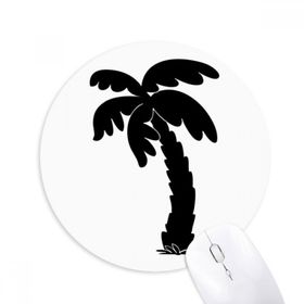 Dıythinker Bitki Hindistan Cevizi Ağacı Siyah Siluet Baskılı Yuvarlak Kaymaz Kauçuk Mouse Pad