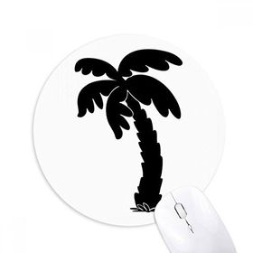 Dıythinker Bitki Hindistan Cevizi Ağacı Siyah Siluet Baskılı Yuvarlak Kaymaz Kauçuk Mouse Pad