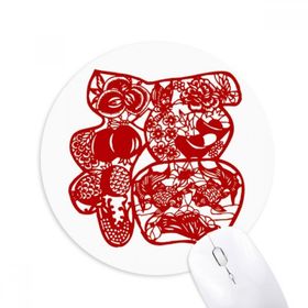 Dıythinker Blessing Kağıt Kesim Çiçek Kuş Balık Baskılı Yuvarlak Kaymaz Kauçuk Mouse Pad
