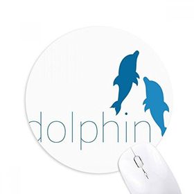 Dıythinker Blue Ocean Docile İki Yunus Baskılı Yuvarlak Kaymaz Kauçuk Mouse Pad
