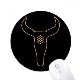 Dıythinker Boğa Totem Geometri Desenli Baskılı Yuvarlak Kaymaz Kauçuk Mouse Pad