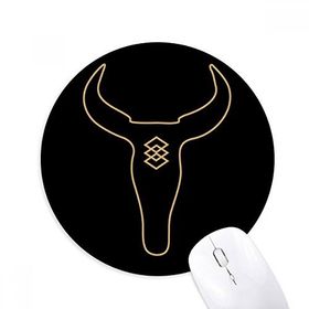 Dıythinker Boğa Totem Geometri Desenli Baskılı Yuvarlak Kaymaz Kauçuk Mouse Pad