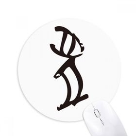 Dıythinker Bones Yazıları Çin Zodyak Tavşan Baskılı Yuvarlak Kaymaz Kauçuk Mouse Pad