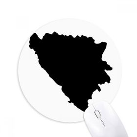 Dıythinker Bosna-Hersek Haritası Ülke Baskılı Yuvarlak Kaymaz Kauçuk Mouse Pad