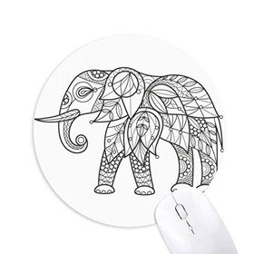 Dıythinker Boya Fil Arkadaş Diş Baskılı Yuvarlak Kaymaz Kauçuk Mouse Pad