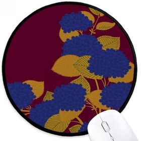 Dıythinker Boyama Japon Kültürü Çiçek Altın Mavi Yuvarlak Kaymaz Mouse Pad
