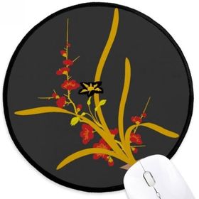 Dıythinker Boyama Japon Kültürü Çiçek Yuvarlak Kaymaz Mouse Pad