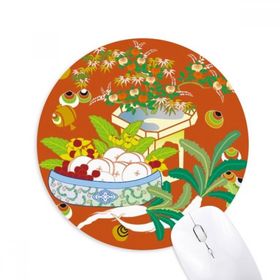 Dıythinker Boyama Renkli Kültür Yaprak Baskılı Yuvarlak Kaymaz Kauçuk Mouse Pad