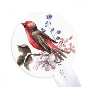 Dıythinker Branch Kuşlar Çiçek Baskılı Yuvarlak Kaymaz Kauçuk Mouse Pad