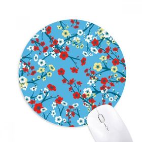 Dıythinker Branch Sakura Japon Desenli Baskılı Yuvarlak Kaymaz Kauçuk Mouse Pad