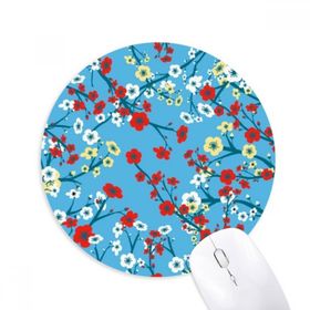 Dıythinker Branch Sakura Japon Desenli Baskılı Yuvarlak Kaymaz Kauçuk Mouse Pad
