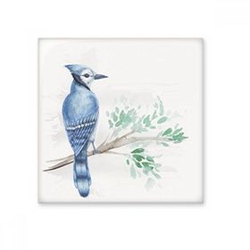 Dıythinker Branch Yaprak Mavi Papağan Seramik 10x10 cm Seramik Karo