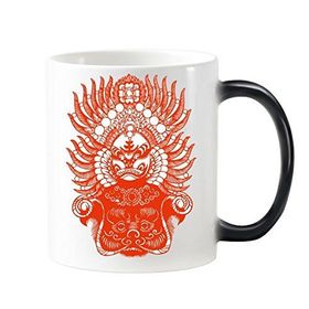 Dıythinker BRed Gongtongguan Kağıt Kesim Sanat Çin Geleneksel Kültür İllüstrasyon Desen Değiştiren Isıya Duyarlı Değişen Renk Kupa